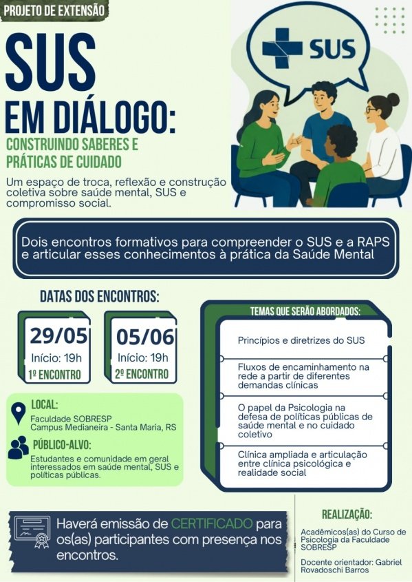 Imagem do evento SUS em Diálogo: Construindo Saberes e Práticas de Cuidado