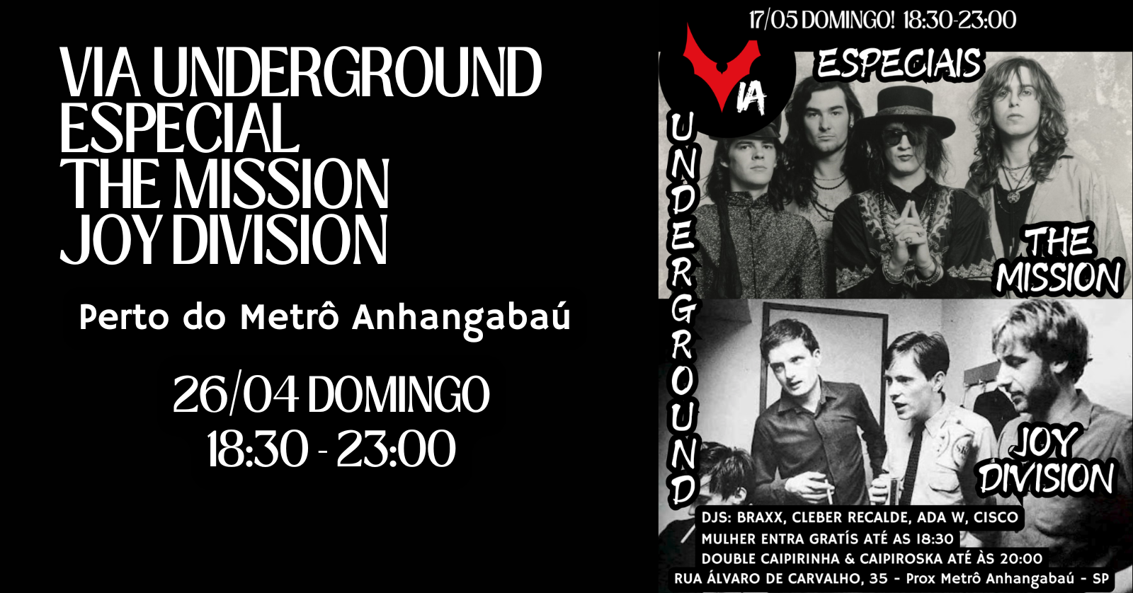 Especial The Mission + Joy Division em São Paulo - Sympla
