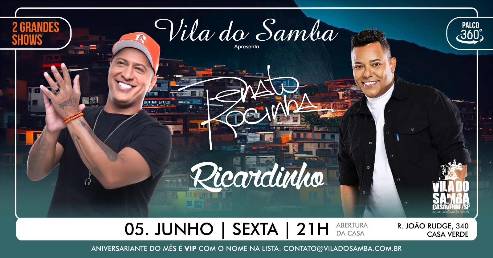Renato da Rocinha e Ricardinho na  Roda de Samba na Vila do Samba em São Paulo
