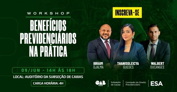 Imagem do evento WORKSHOP BENEFÍCIOS PREVIDENCIÁRIOS NA PRÁTICA
