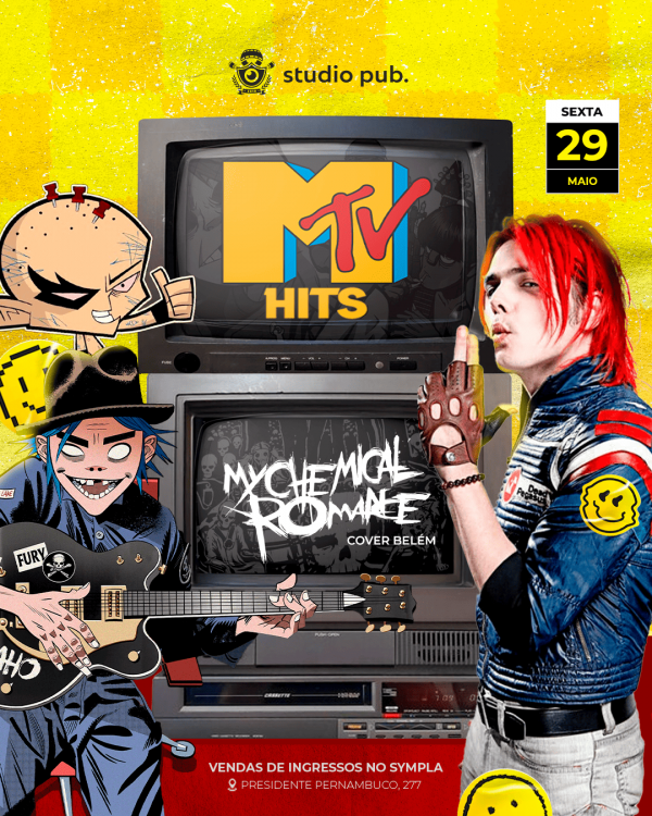 Imagem do evento MTV HITS + MY CHEMICAL ROMANCE COVER @StudioPub 29/05
