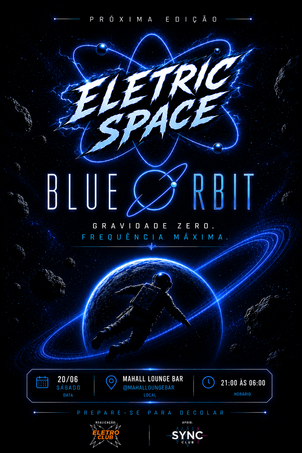 Eletric Space : BLUE ORBIT em Brasília - Sympla