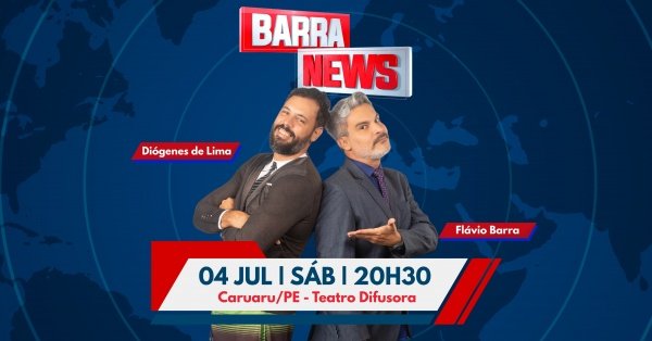 Imagem do evento Barra News em Caruaru/PE com Flávio Barra e Diógenes de Lima