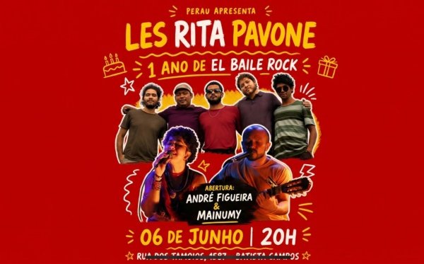 Imagem do evento Perau apresenta: 1 ano de "El Baile Rock" o 1º disco do Les Rita Pavone
