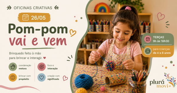 Imagem do evento OFICINA CRIANÇA FAZ ARTE | POM-POM VAI E VEM