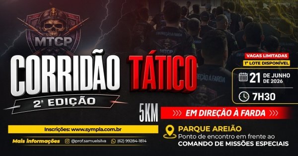 Imagem do evento CORRIDÃO TÁTICO 5KM - Mentoria Tática | Em direção à farda - 2º Edição