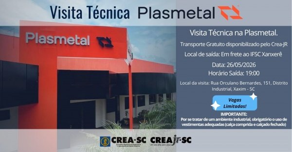 Imagem do evento VISITA TÉCNICA - PLASMETAL