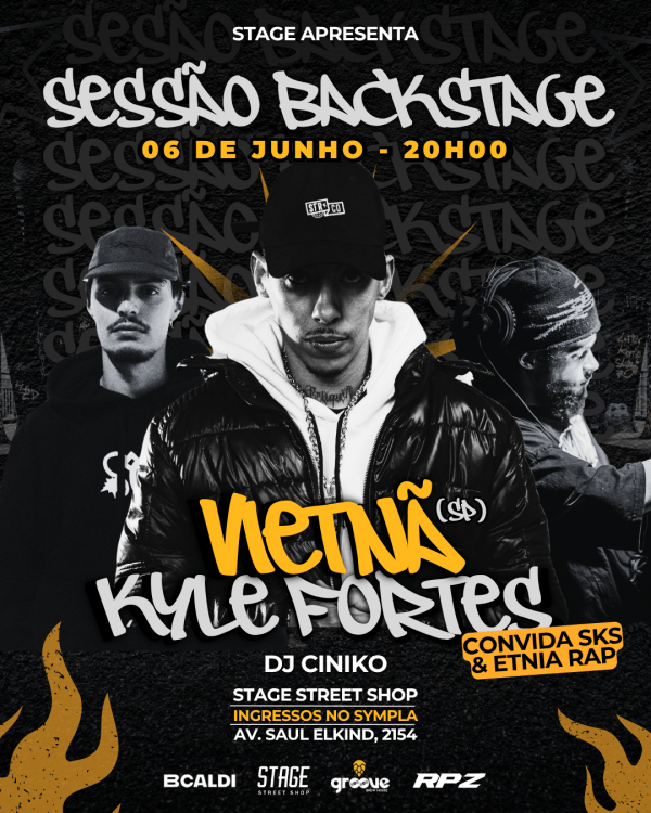Imagem do evento Sessão Back Stage - Vietnã + Fortes Convida SKS e Etnia Rap - Dj Ciniko