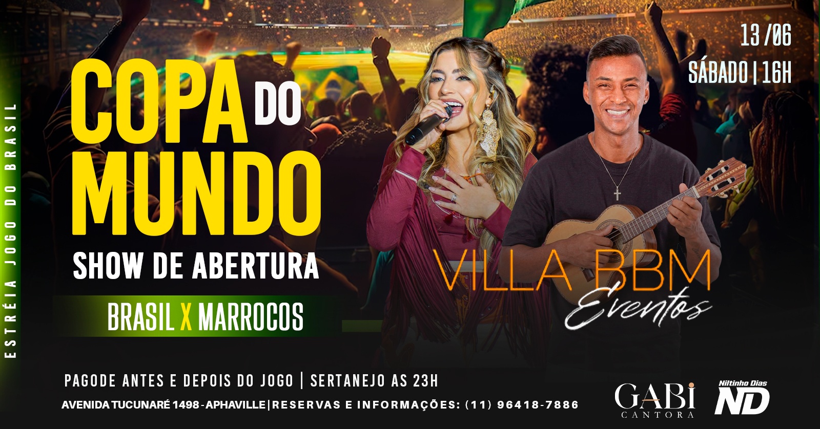 ESTREIA DO BRASIL NA COPA | BRASIL X MARROCOS + PAGODE + GABI