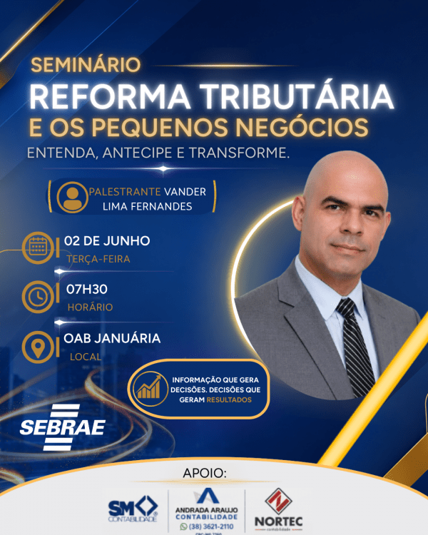 Imagem do evento SEMINÁRIO: REFORMA TRIBUTÁRIA E OS PEQUENOS NEGÓCIOS
