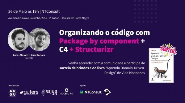 Imagem do evento Organizando o código com Package by component + C4 + Structurizr