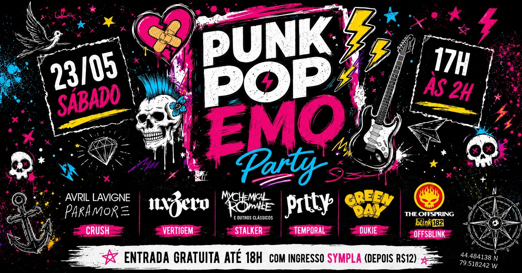 23/05 - Punk Pop Emo Party: Paramore, NX Zero, My Chemical Romance