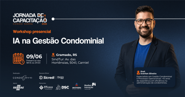 Imagem do evento Workshop Presencial: IA na Gestão Condominial - Jornada de Capacitação Condo Serra 2026