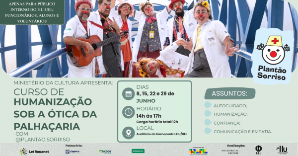 Imagem do evento CURSO DE HUMANIZAÇÃO SOB A ÓTICA DA PALHAÇARIA