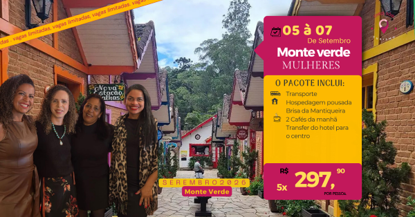 Imagem do evento Monte Verde Reserva R$297,90 + 4× de 297,90 no cartão até dia 29/08
