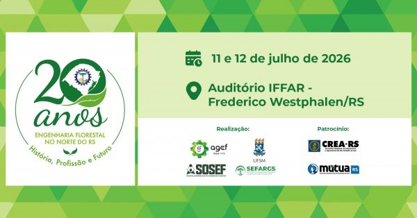 Imagem do evento 20 anos da Engenharia Florestal no Norte do Rio Grande do Sul.