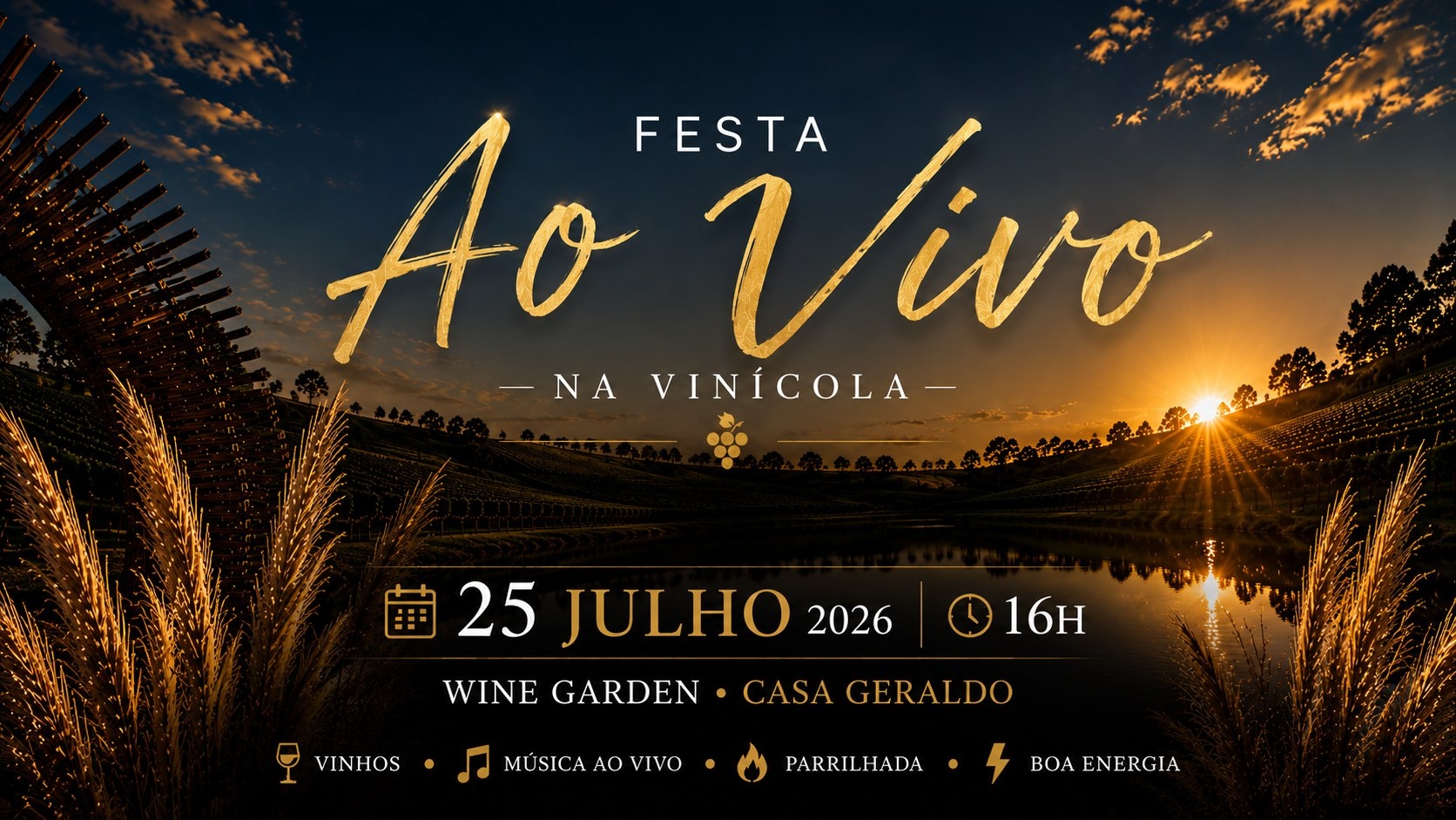 Ao Vivo na Vinícola | 25 de Julho | Casa Geraldo - Andradas, MG