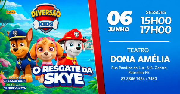 Imagem do evento DIVERSÃO KIDS AO VIVO * TEATRO DONA AMÉLIA* PETROLINA-PE