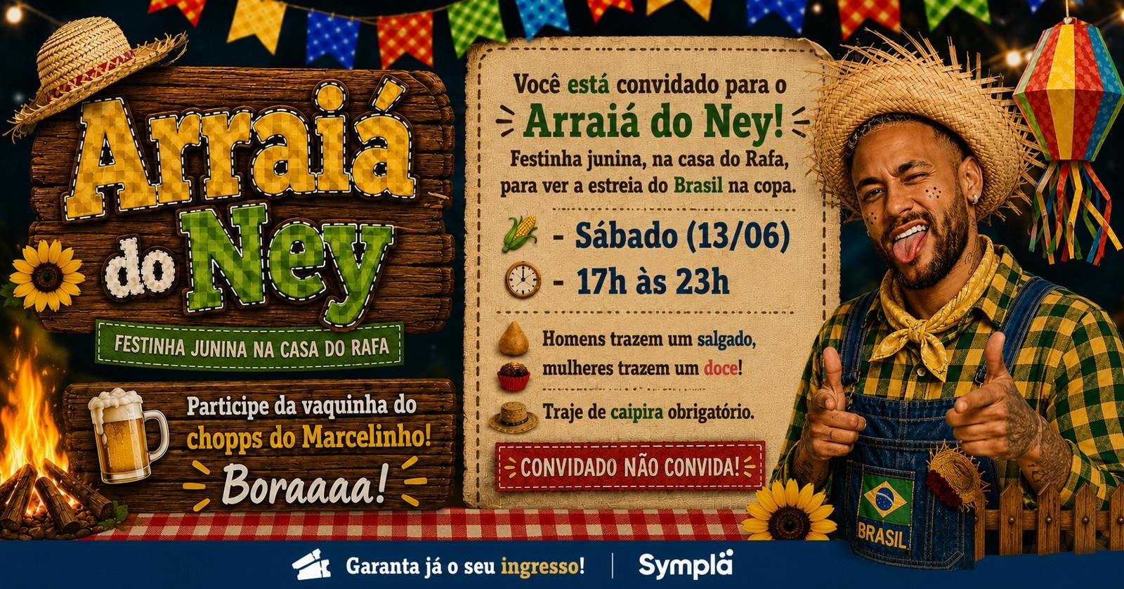 ARRAIÁ DO NEY! Festinha Junina (Brasil x Marrocos) - São Paulo, SP
