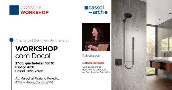 Imagem do evento Cassol Arch e Docol - Linha Verde - Tecnologias e tendências em design para projetos contemporâneos