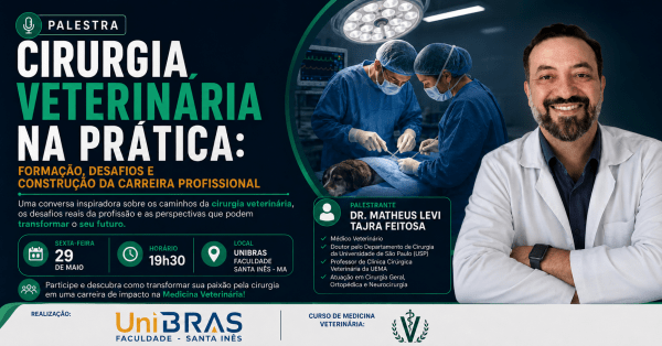 Imagem do evento CIRURGIA VETERINÁRIA NA PRÁTICA: Formação, desafios e construção da carreira profissional - UNIBRAS