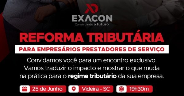 Imagem do evento REFORMA TRIBUTÁRIA PARA EMPRESÁRIOS PRESTADORES DE SERVIÇOS