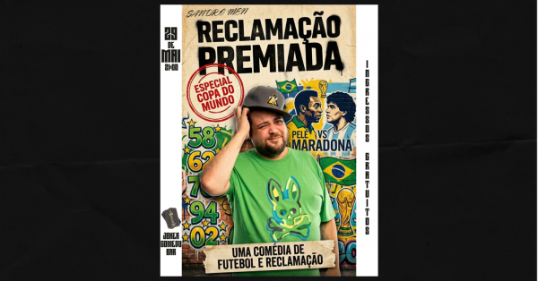 Imagem do evento Sandro Men - Reclamação Premiada - INGRESSOS GRATUITOS - Sexta 29 de Maio às 21:00 - Joker Comedy VV