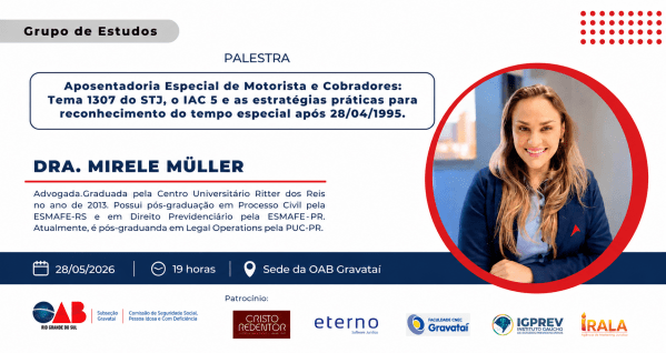 Imagem do evento Grupo de Estudos | Comissão de Seguridade Social OAB Gravataí