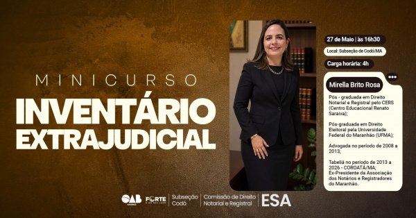 Imagem do evento MINICURSO INVENTÁRIO EXTRAJUDICIAL