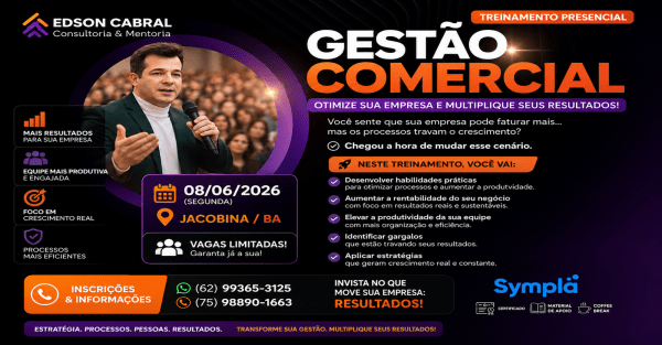 Imagem do evento GESTÃO COMERCIAL - TREINAMENTO DE ALTO IMPACTO