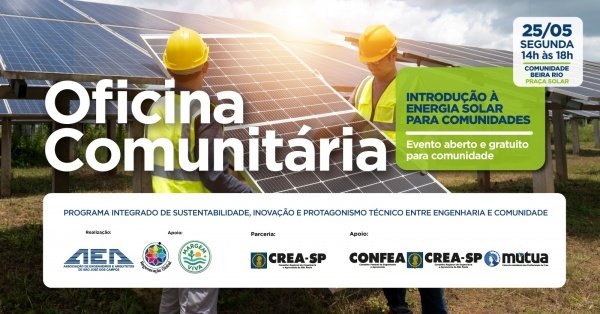 Imagem do evento OFICINA COMUNITÁRIA - INTRODUÇÃO À ENERGIA SOLAR PARA COMUNIDADES