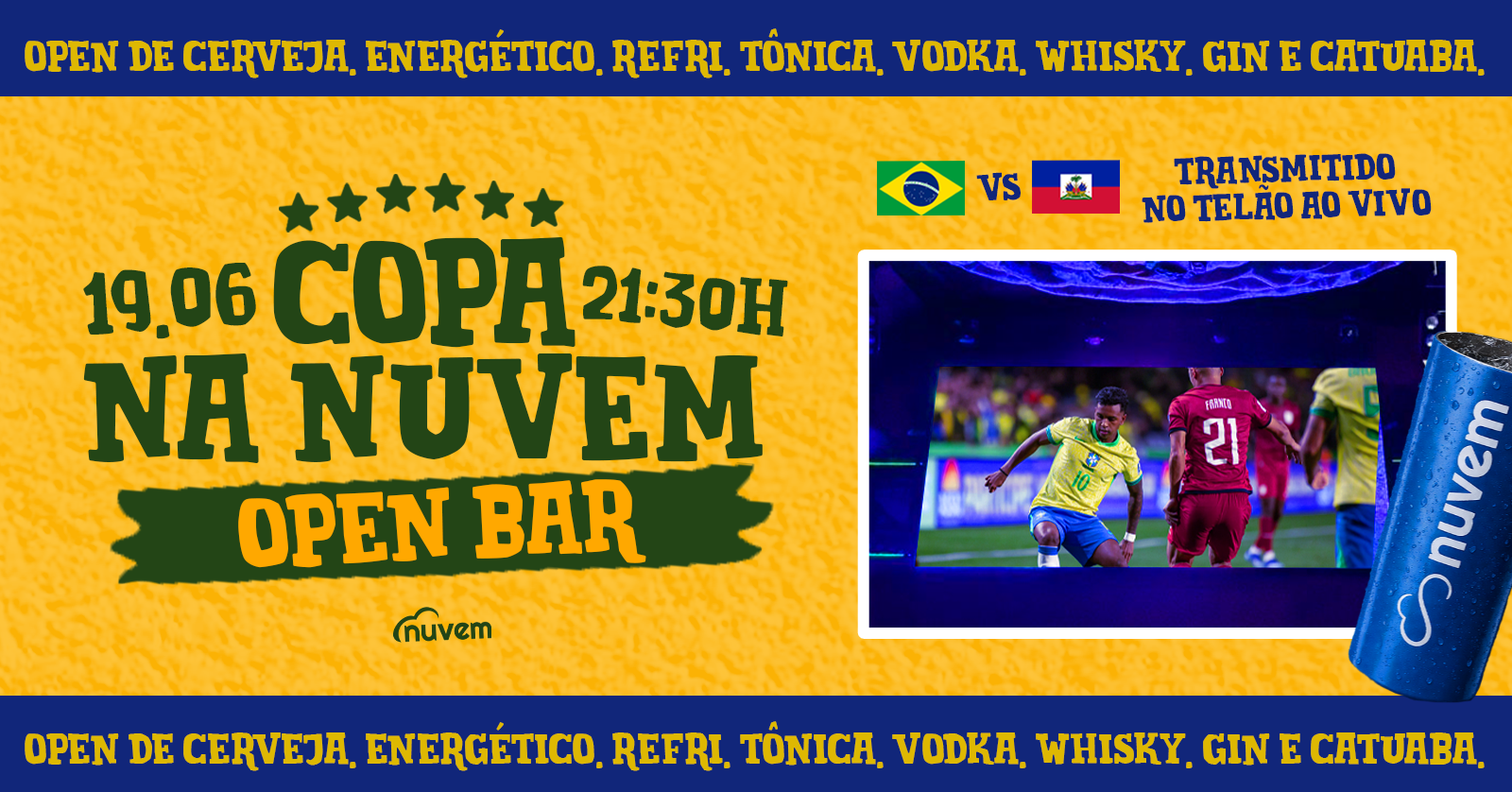 OPEN Bar Jogo do Brasil AO VIVO - 19/6 - Porto Alegre, RS