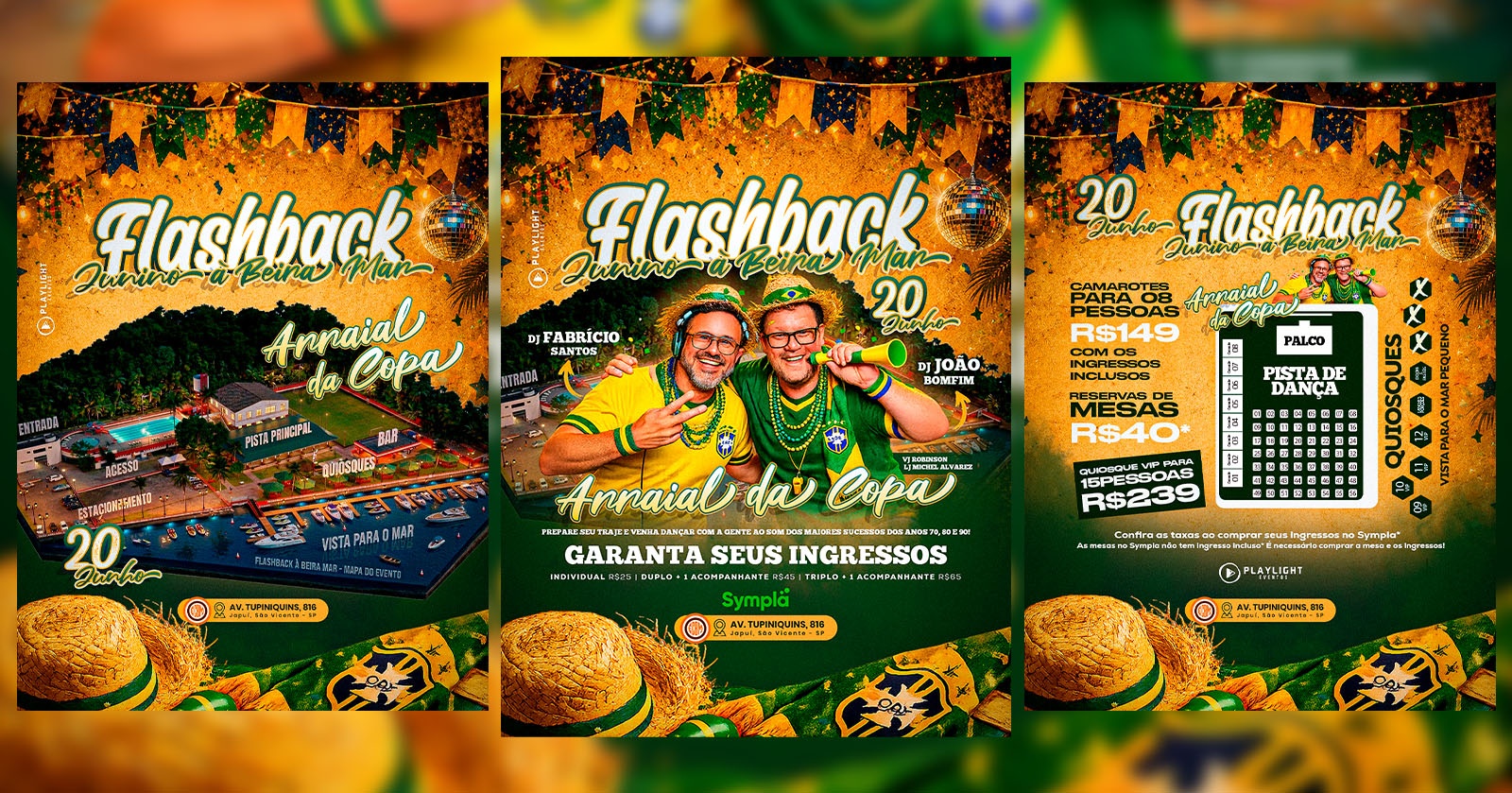FLASHBACK JUNINO À BEIRA MAR - ARRAIAL DA COPA - São Vicente, SP
