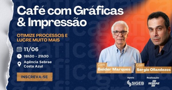 Imagem do evento Café com Gráficas & Impressão
