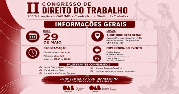 Imagem do evento CONGRESSO DE DIREITO DO TRABALHO
