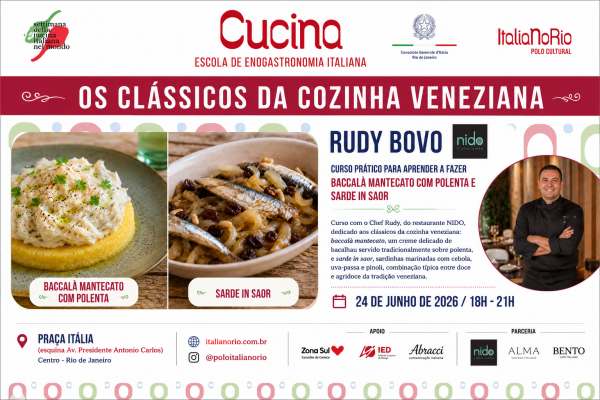 Imagem do evento CURSO COM RUDY BOVO: OS CLASSICOS DA COZINHA VENEZIANA