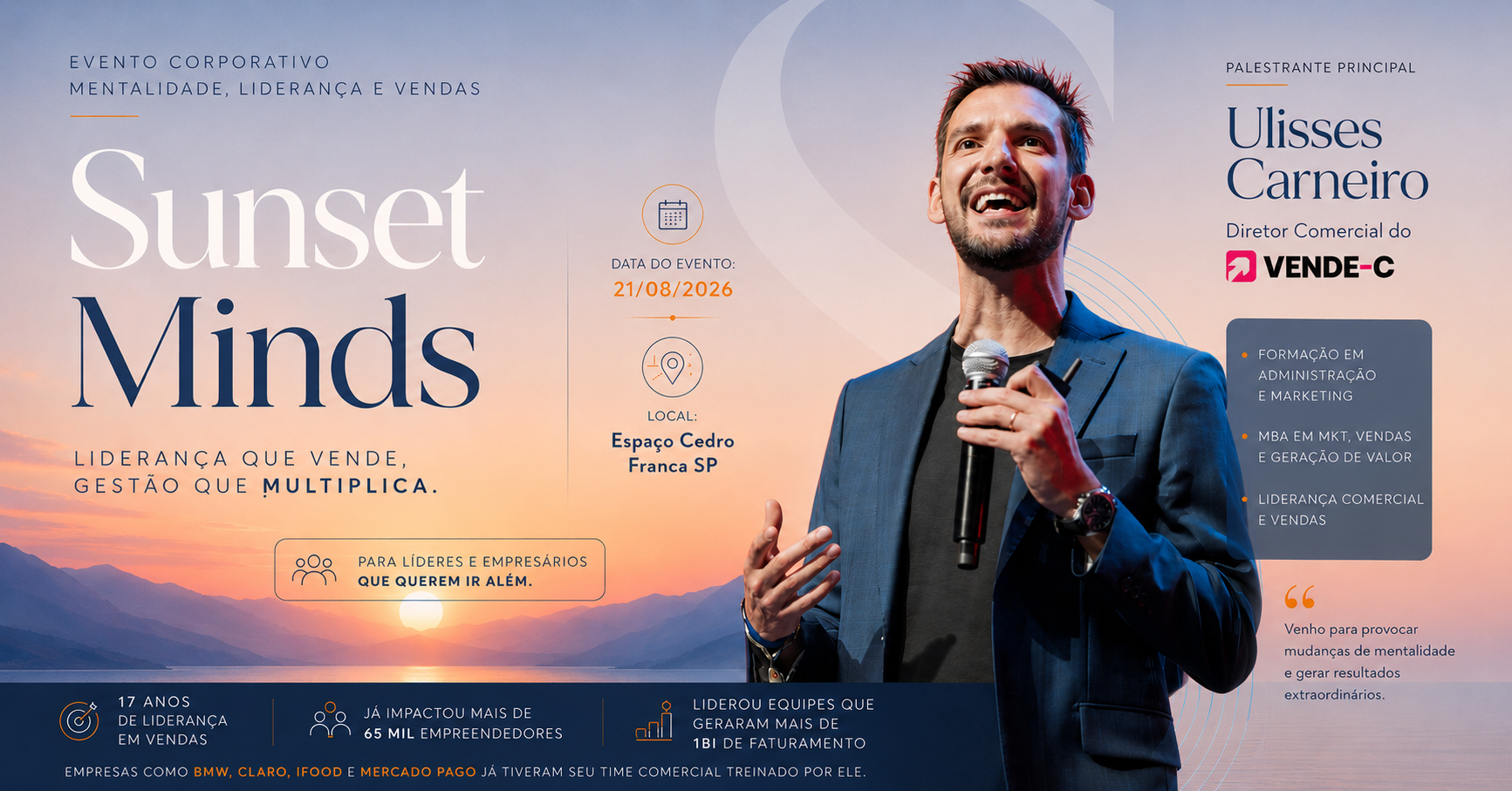 Sunset Minds - Evento corporativo - Mentalidade, Liderança e Vendas