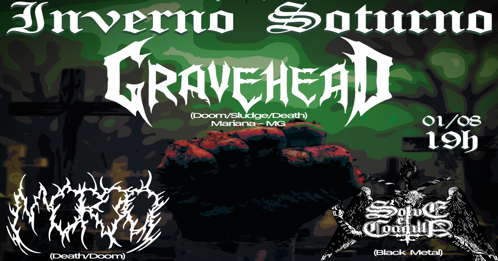 Lodo Produções Apresenta: Inverno Soturno (Gravehead, Morto, Solve et Coagula) - Belo Horizonte, MG
