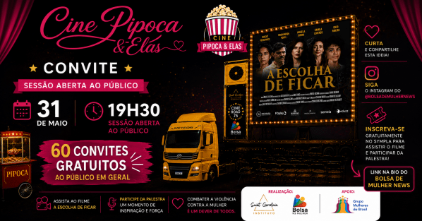 Imagem do evento cine , Pipoca & Elas Gratuito