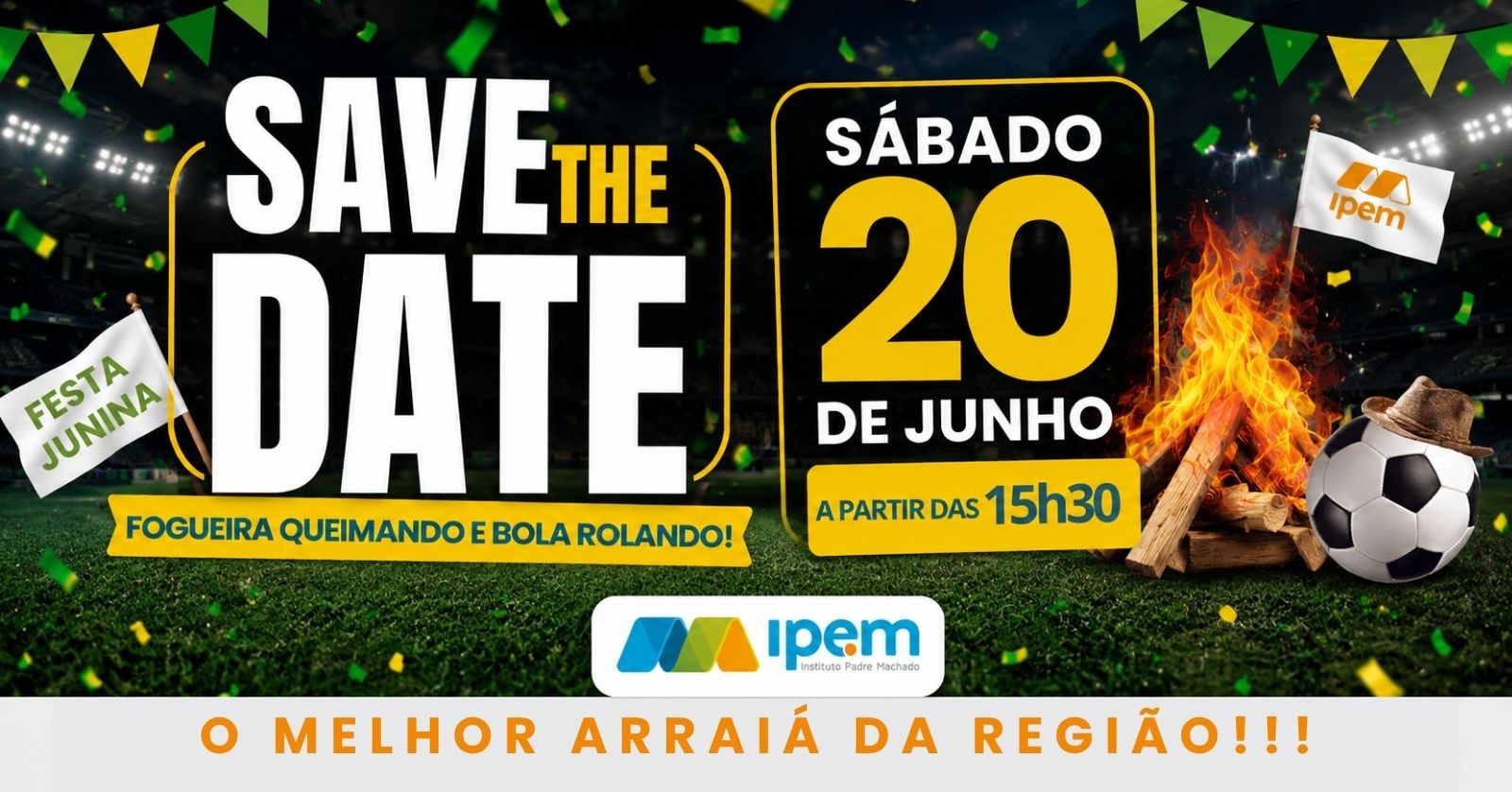 FESTA JUNINA DO IPEM - FOGUEIRA QUEIMANDO E BOLA ROLANDO - Belo Horizonte, MG