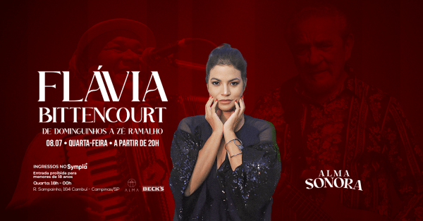 Imagem do evento FLÁVIA BITTENCOURT NO ALMA CAMPINAS | 08.07