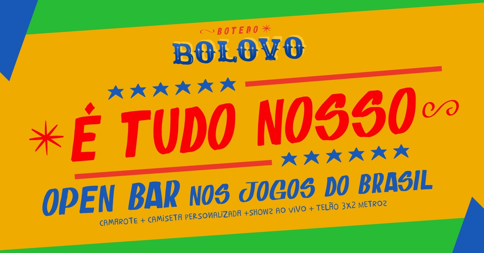 É TUDO NOSSO - OPEN BAR DA COPA - BOTECO BOLOVO - São Paulo, SP