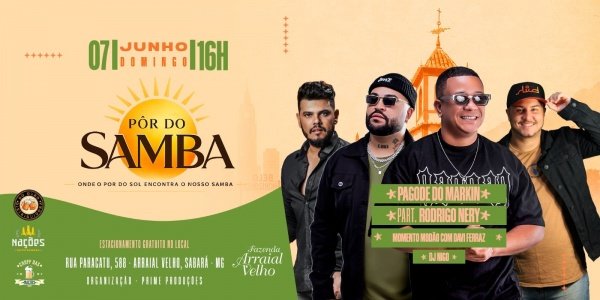 Imagem do evento PÔR DO SAMBA - FAZENDA ARRAIAL VELHO