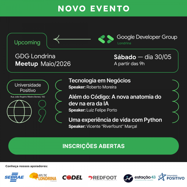 Imagem do evento GDG Londrina | Meetup Maio/2026