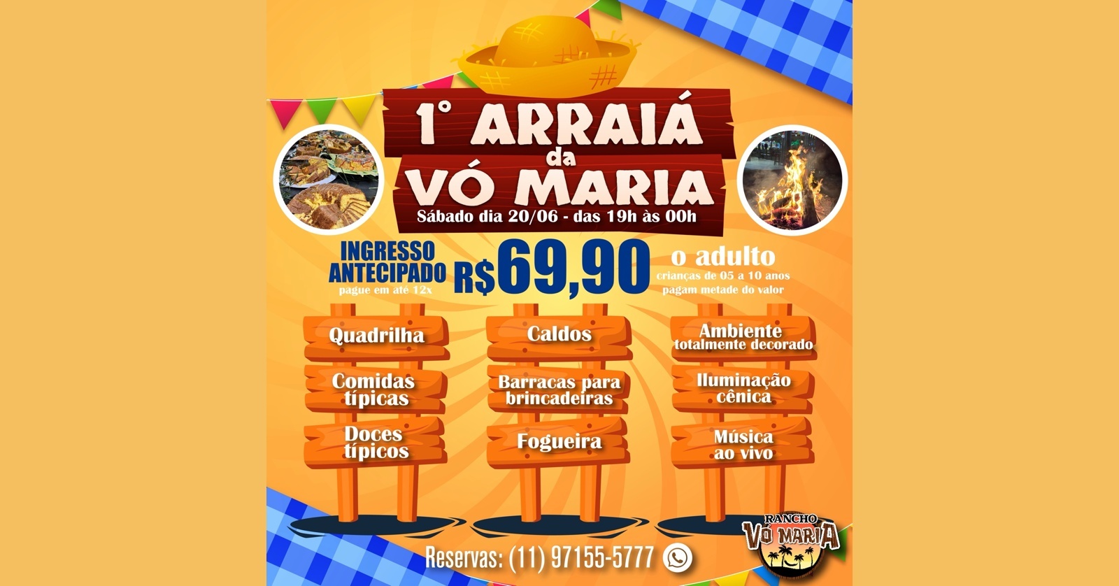 1º FESTA JUNINA DO RANCHO VO MARIA 20/06/26 - Mairiporã, SP