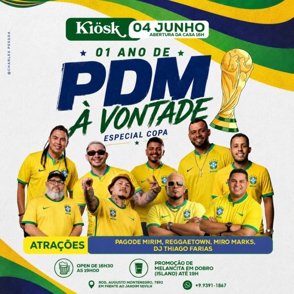 Imagem do evento 04.06 - 1 ANO de PDM a Vontade - Edição COPA