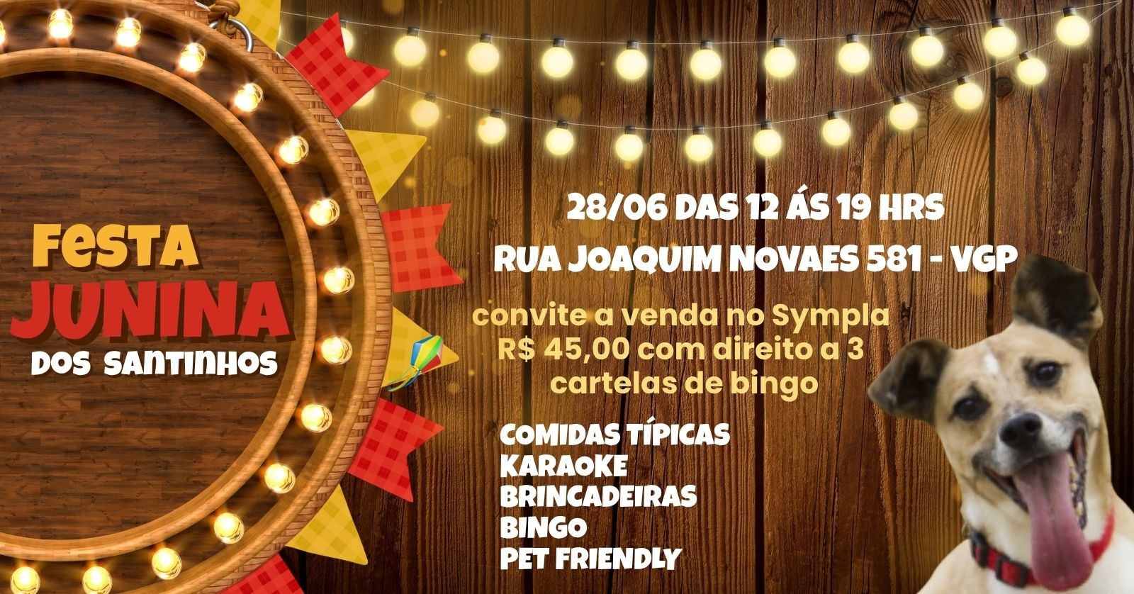 FESTA JUNINA DOS SANTINHOS 2026 - Vargem Grande Paulista, SP