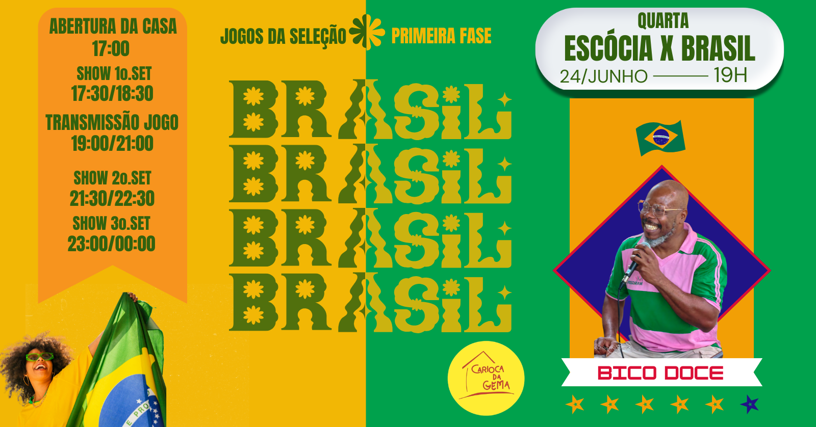 Jogo Brasil com Bico Doce - Rio de Janeiro, RJ