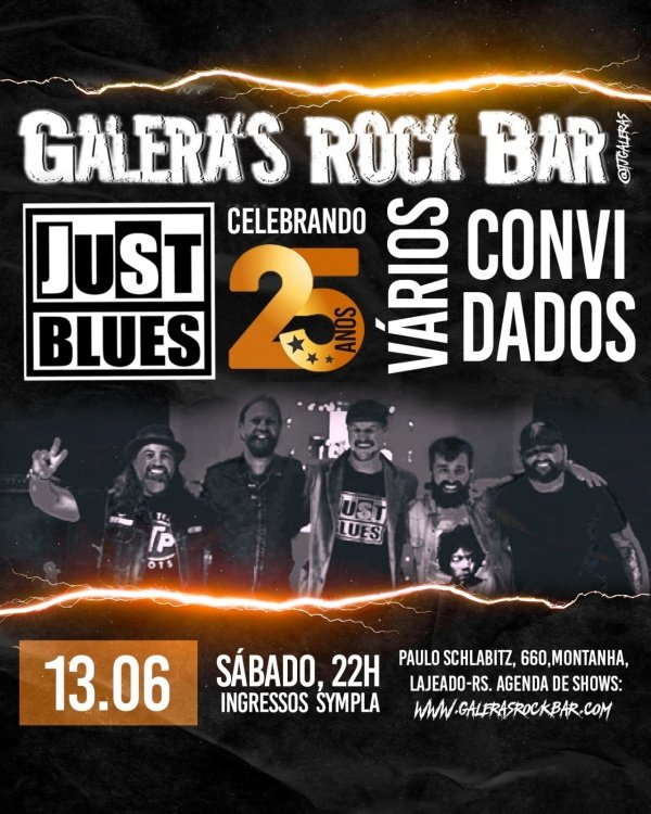 Imagem do evento JustBlues 25 anos - Galera's Rock Bar!