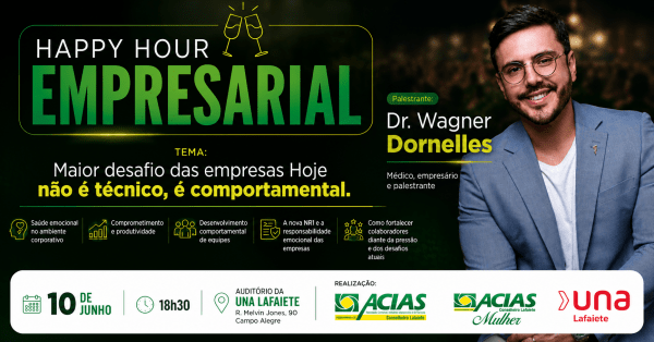 Imagem do evento Happy Hour Empresarial - Maior desafio das empresas Hoje não é técnico, é comportamental